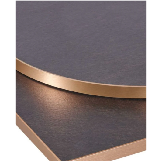 Cupria Slate With Gold Edging Square Laminate Table Top